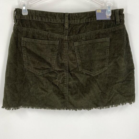 Indigo Rein Juniors Dark Green Corduroy Mini Skirt size 11 - Picture 3 of 4